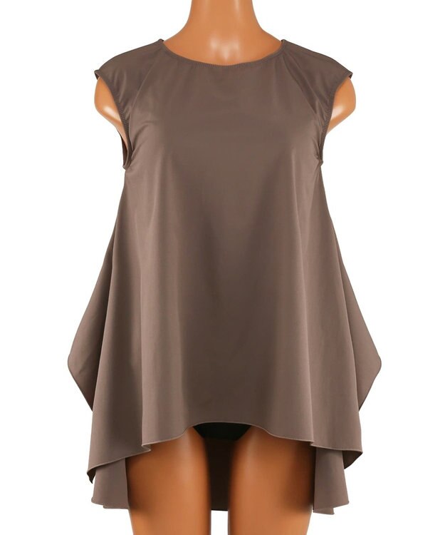 San-ai Resort（三愛水着楽園） 【UPF50＋】　タンクトップキュロット3点セット　9M・11L　【San-ai Resort（サンアイリゾート）】 ブラウン