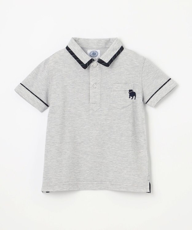 J.PRESS KIDS 【100-130cm】 T/Cライト鹿の子ポロシャツ ライトグレー