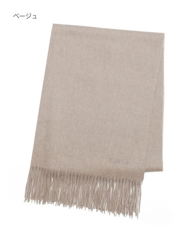 MOONBAT 【洗えるカシミヤ/大人百花1月号掲載】FURLA カシミヤ100%超大判無地 ストールマフラー／幅70cm ベージュ