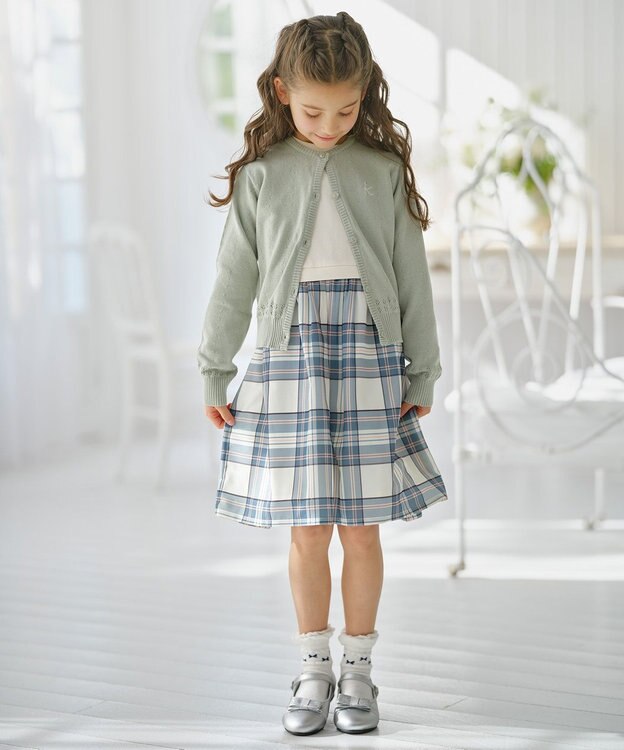組曲 KIDS 【110-140㎝】クラシック カーディガン ミント系