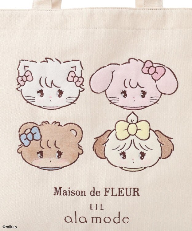 Maison de FLEUR Lil ala mode スクエアトートバッグ Ivory