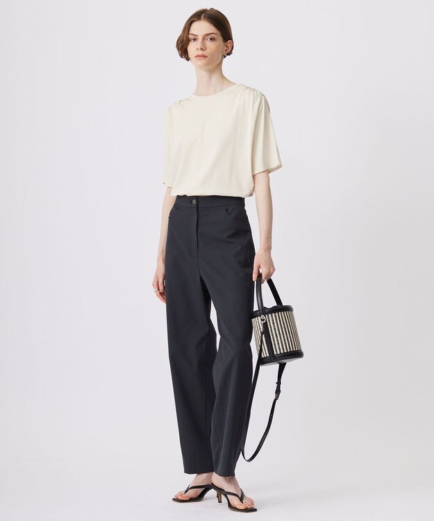 ICB 【接触冷感・UVケア・洗える】 ハイツイストスムース デザインカットソー ライトベージュ系