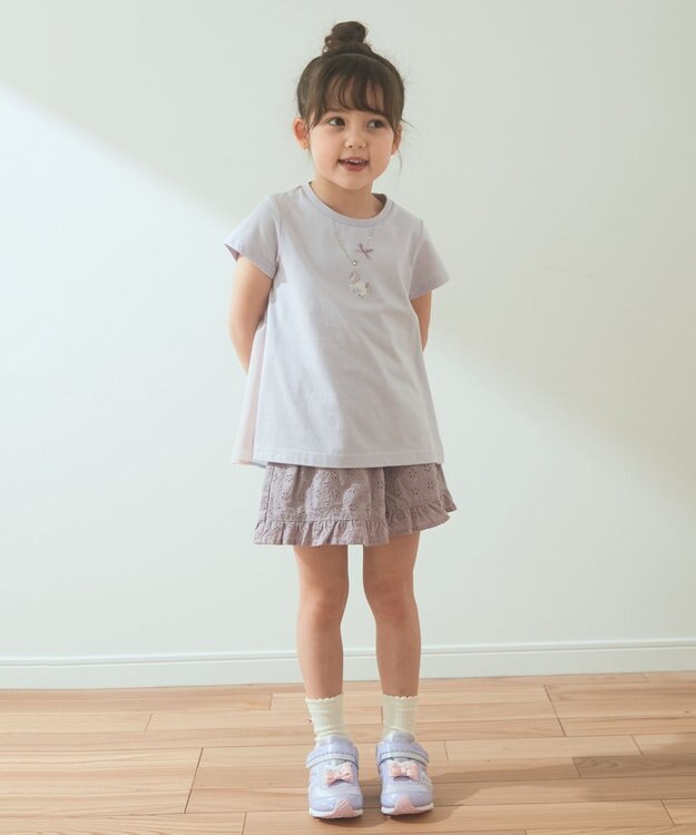 ANY KIDS オーバーレースキュロット ラベンダー系