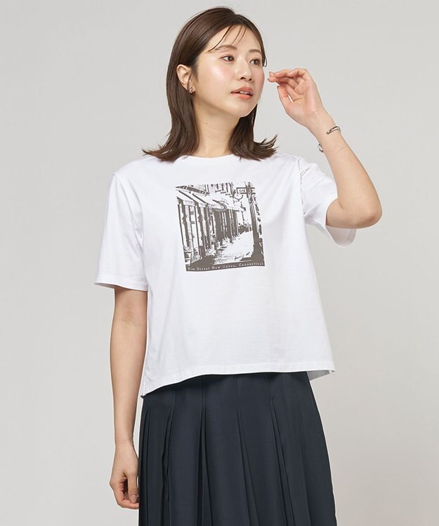 J.PRESS LADIES プリント Ｔシャツ ホワイト系