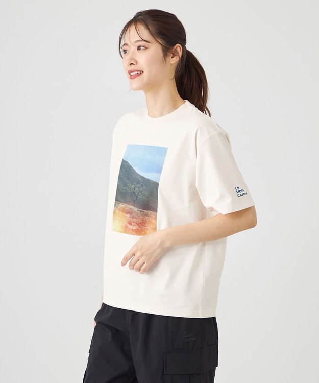 SHARE PARK LADIES 【UVカット・吸水速乾・ストレッチ・軽量 】フォトプリントTシャツ（S・Mサイズ） ホワイト系