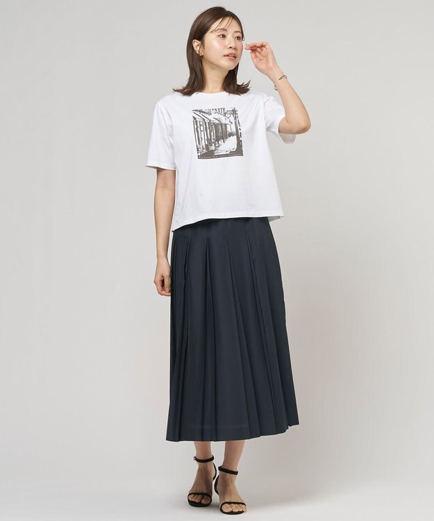 J.PRESS LADIES プリント Ｔシャツ ホワイト系