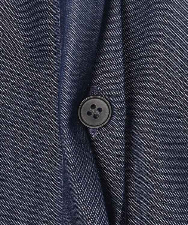 UNFILO シャンブレーデニム ギャザーブラウス インディゴ