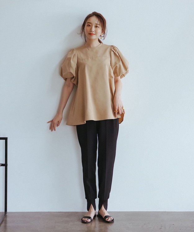 #Newans 【大好評につき追加生産！新色登場】パフスリーブAラインブラウス ベージュ系