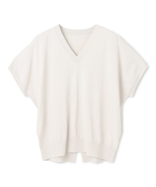 UNFILO L スゴ機能美 Vネック ニット グレージュ