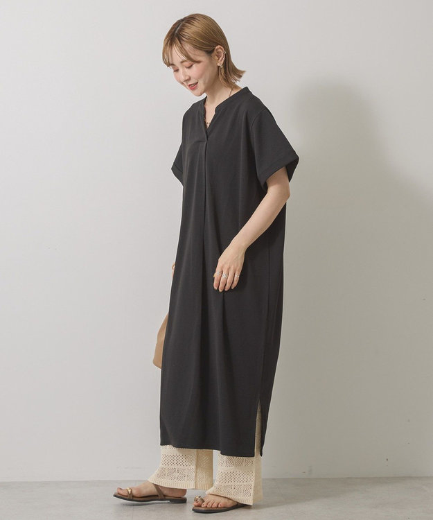 AMERICAN HOLIC ジョーゼット半袖タックワンピース Black