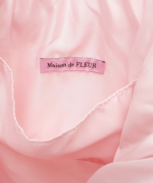 Maison de FLEUR ギンガムダブルリボンギャザートートバッグ Salmon Pink