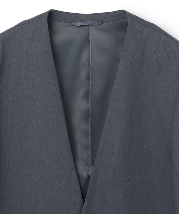 JOSEPH HOMME 【洗えるWOOLセットアップ】ウーステッドバラシャ　ノーカラージャケット ライトグレー系