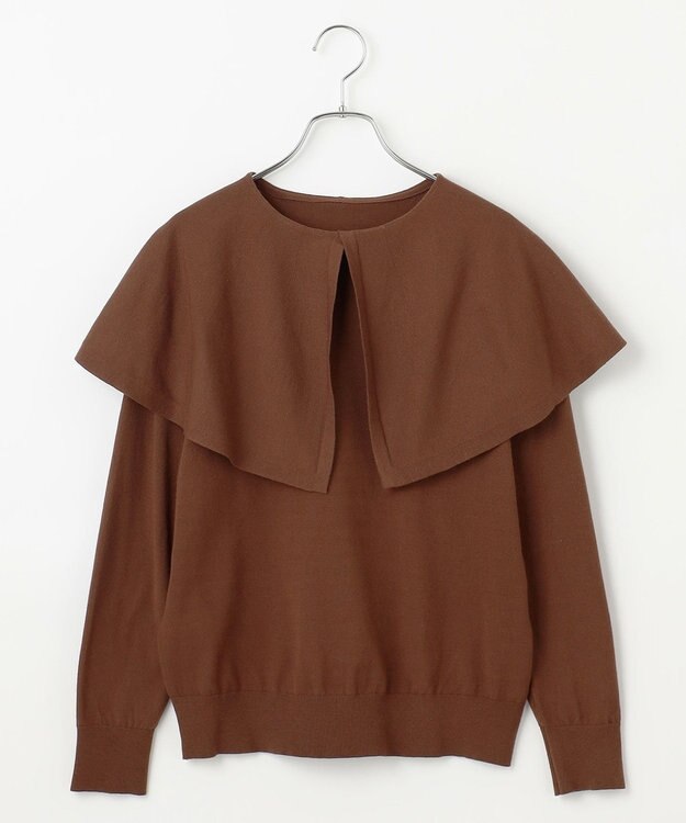 #Newans 【洗える】ケープカラープルオーバー ブラウン