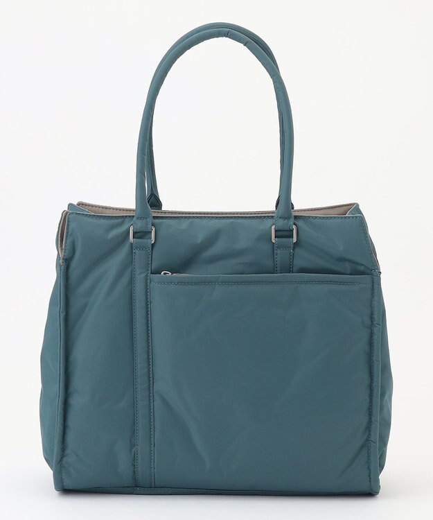 Y'SACCS 【ムック本掲載】ツイルナイロン　スクエアトート　Mサイズ ブルーグリーン