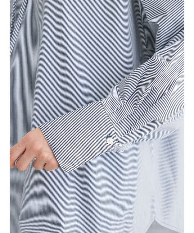 Green Parks スタンドフリルアソートブラウス Navy