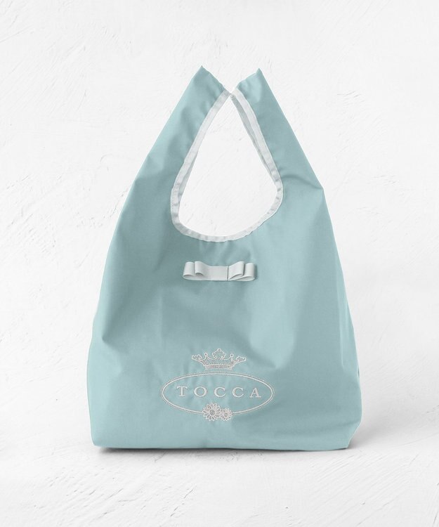 TOCCA 【WEB＆一部店舗限定】【折り畳み収納可能】POINT OF RIBBON ECOBAG エコバッグ スカイブルー系