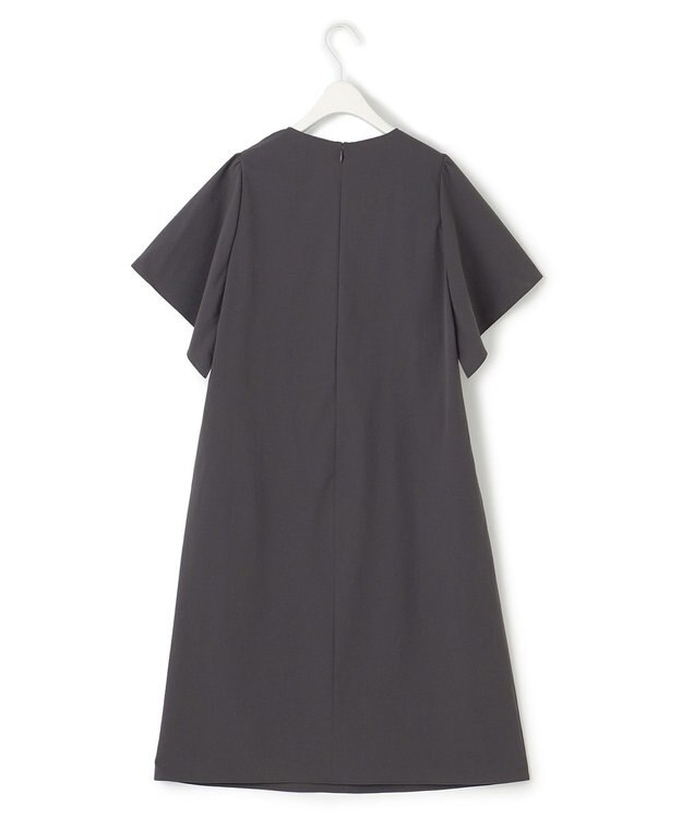 ICB 【洗える】ヴィンテージスパンブロード ワンピース チャコール系