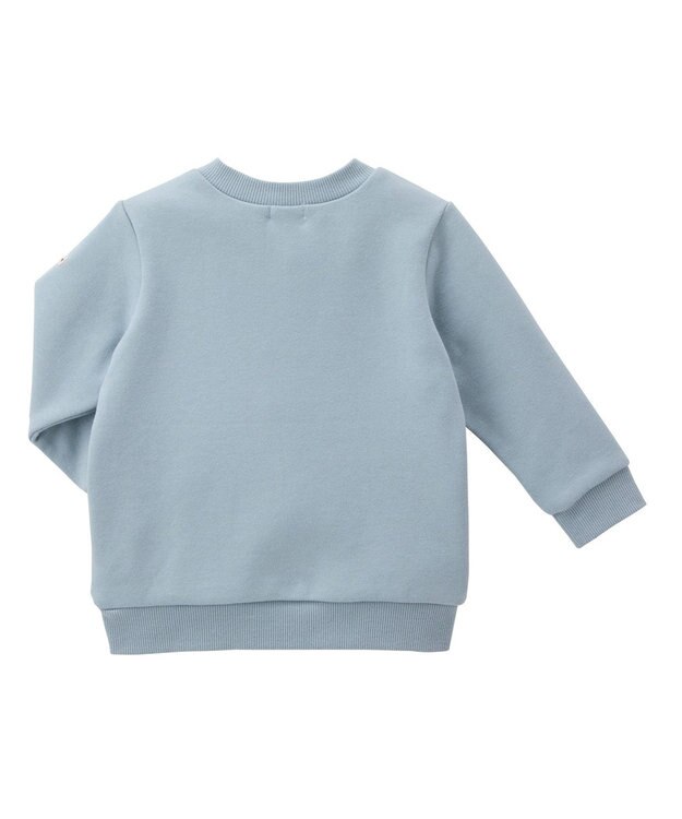 MIKI HOUSE HOT BISCUITS 【70-120cm】【Everyday Series】ワンポイント くすみカラー裏毛パイルトレーナー ストームブルー