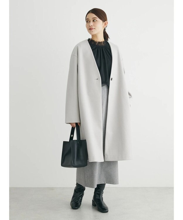 Green Parks ・ＥＬＥＮＣＡＲＥ　ＤＵＥ　チュールハイネックブラウス Black