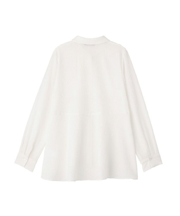 YECCA VECCA パールジャガードペプラムブラウス Off White