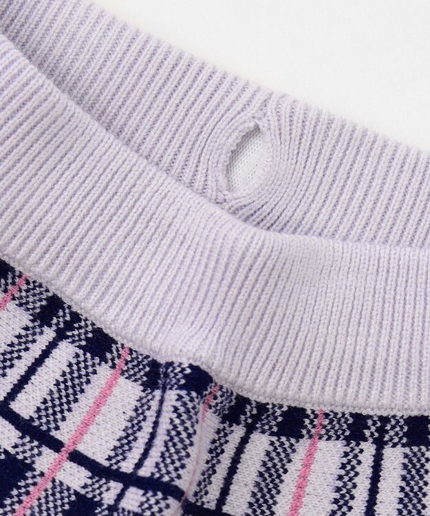 ANY KIDS しあわせタッチ ニット スカート ネイビーチェック