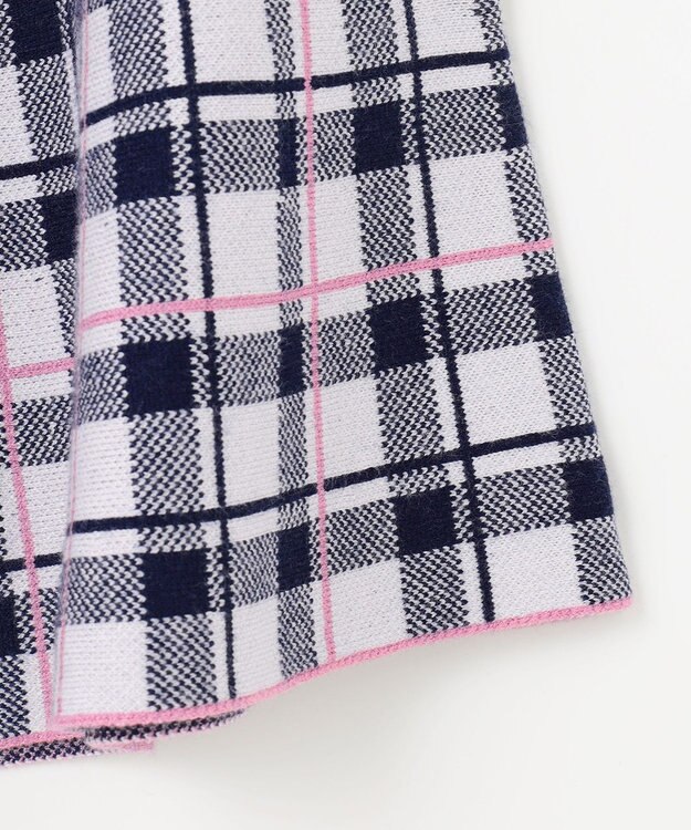 ANY KIDS しあわせタッチ ニット スカート ネイビーチェック