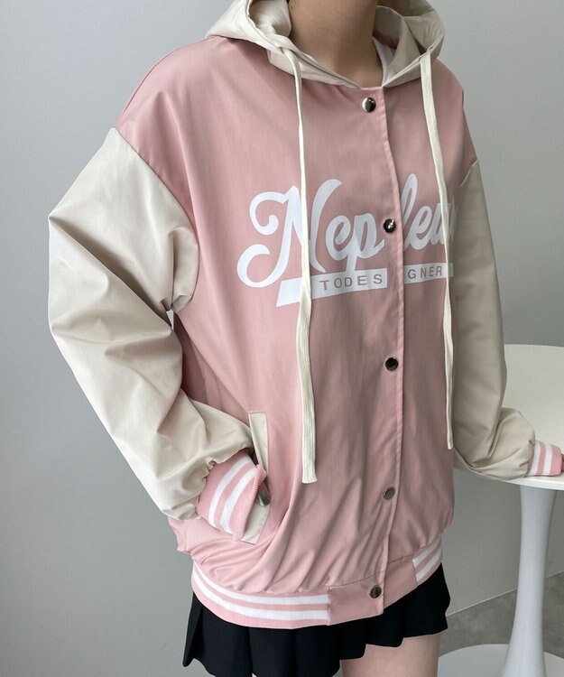 WEGO フード付きブルゾン ピンク