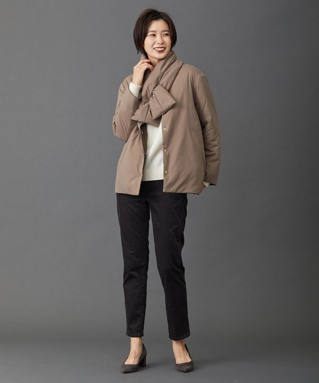 J.PRESS LADIES ピーチマルチポリリバーシブル アウター ブラウン系