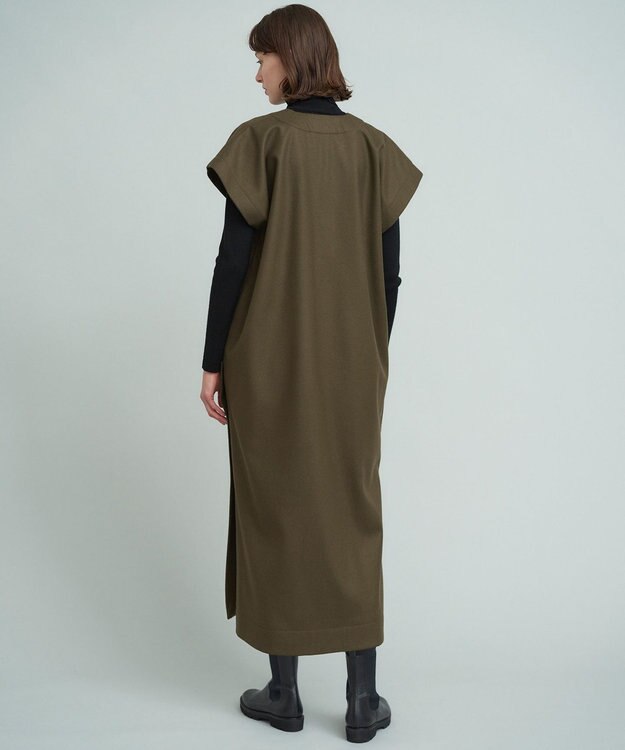 23区 【SACRA】ハイカウントメルトン ワンピース カーキ系