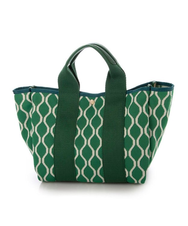 UNBILLION カシュカシュ cachecache / 柄アソートジャガード2wayトートバッグ グリーン