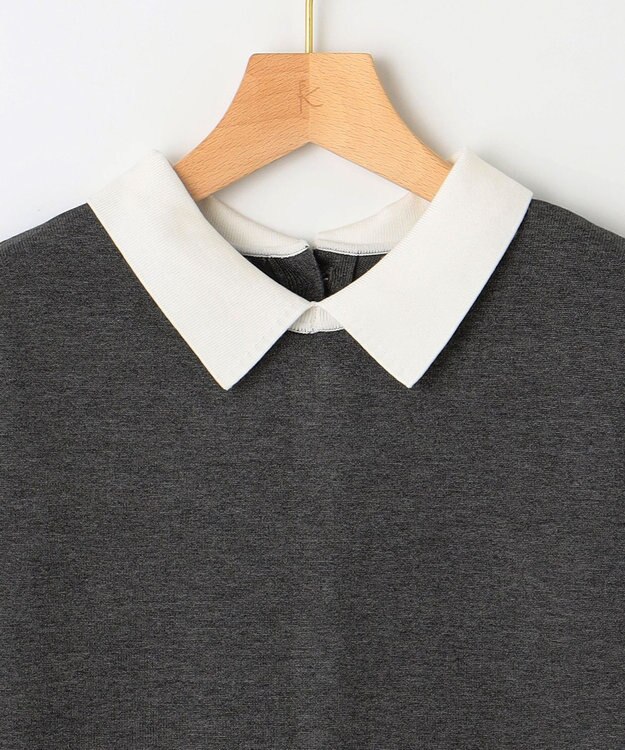 組曲 【新色追加！】Elena襟付き ニットワンピース グレー系8