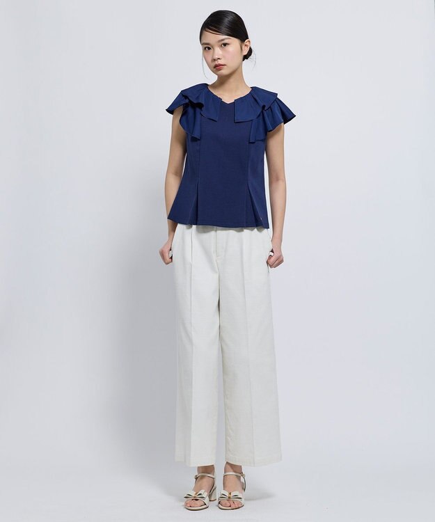 TOCCA WAVED CREAM カットソー ネイビー系