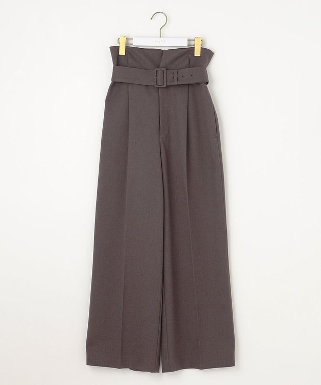 ANY SIS 【BAILA12月号掲載・貴島明日香さんコラボ】ハイカットリターン ワイドパンツ モカグレー