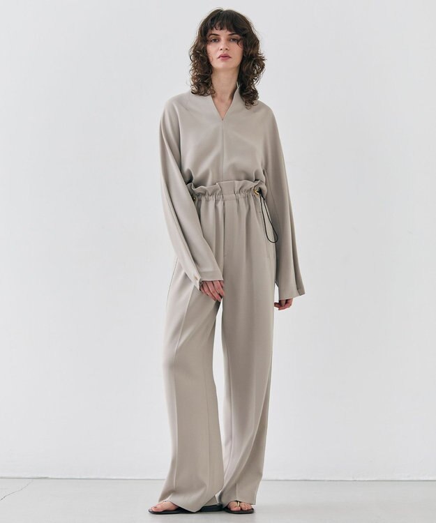 BEIGE， 【洗える】RUE / スリットネックフォルムブラウス Taupe