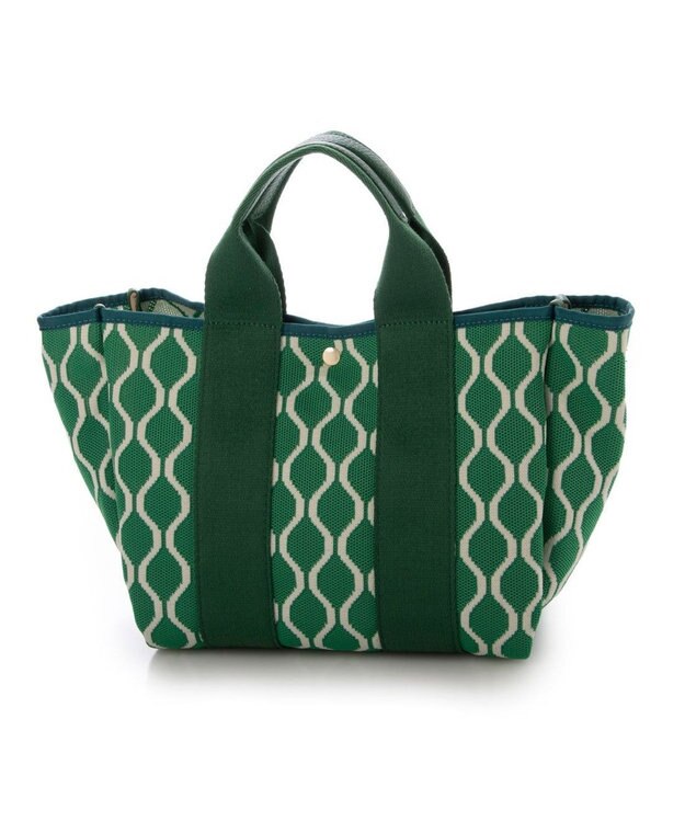 UNBILLION カシュカシュ cachecache / 柄アソートジャガード2wayトートバッグ グリーン