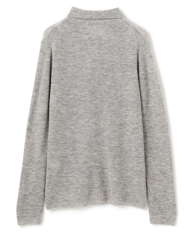 UNFILO ファインアルパカ 襟付きカーディガン グレー