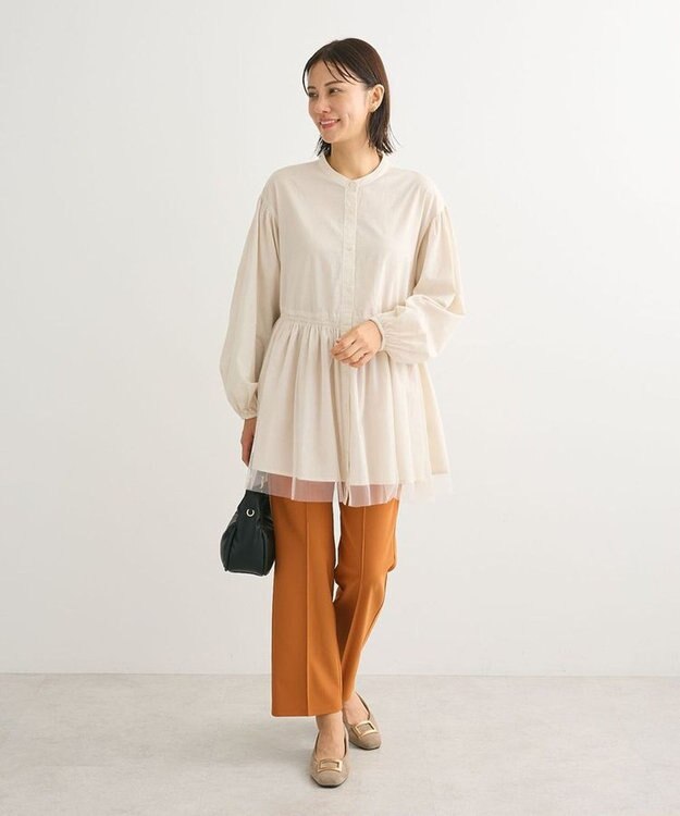 Green Parks 裾チュールレイヤードチュニック Beige