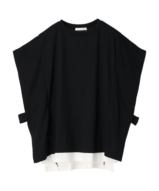 Green Parks ポンチョ風レイヤードチュニック Black