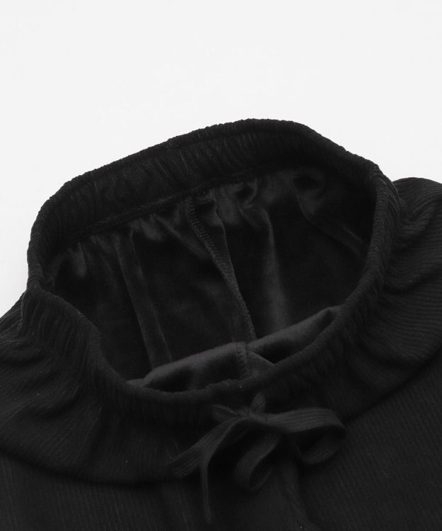 WEGO 【WEB限定/25年秋冬新作/ウエストゴム】裏ベロアワイドイージーパンツ ブラック