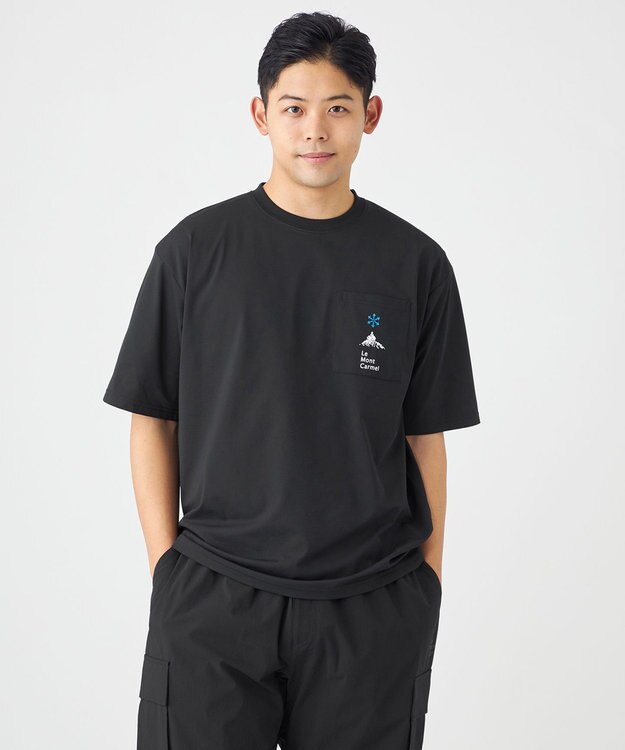 SHARE PARK MENS 【UVカット・吸水速乾・ストレッチ・軽量 】ポケットロゴTシャツ（L・XLサイズ） ブラック系