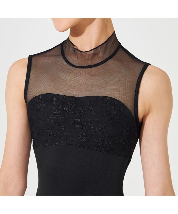 Chacott 【AKANE TAKADA】ジュニア ハイネックレオタード ブラック