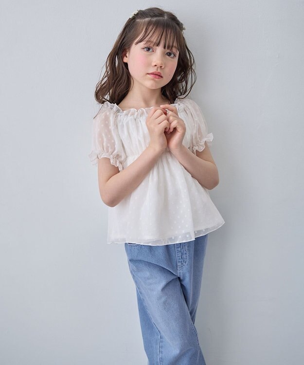 ANY KIDS 【一部店舗/WEB先行販売アイテム】2WAY シアードビーブラウス ホワイト