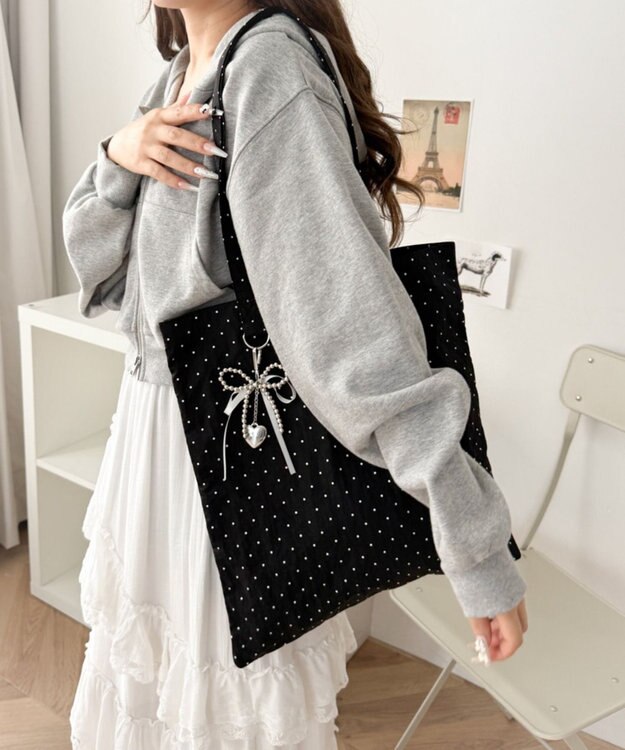 WEGO チャーム付きA4トートバッグ 柄2