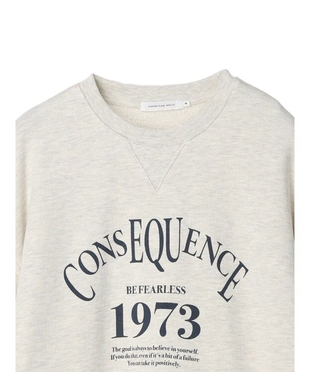 AMERICAN HOLIC ミニ裏毛ロゴカットプルオーバー2 Oatmeal