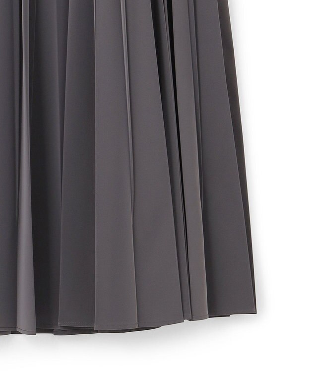 ICB L 【CLASSY.1月号掲載・洗える】ラミネートプリーツ スカート チャコール系