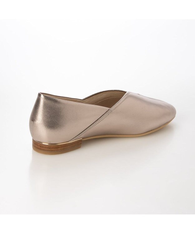 ing <ing>Vカットフラットシューズ ゴールド
