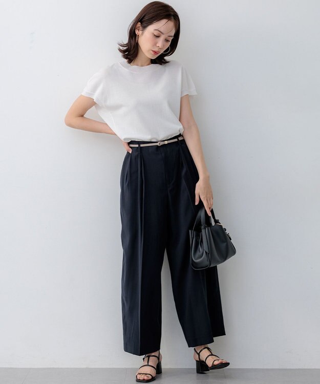 組曲 ナローベルト リボンサンダル ブラック系