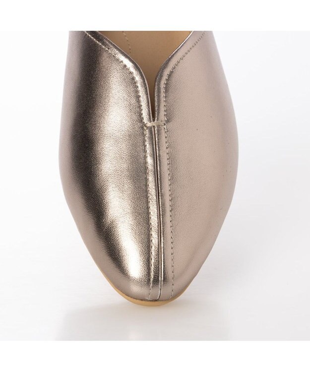 ing <ing>Vカットフラットシューズ ゴールド