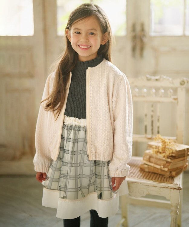 組曲 KIDS 【110-140cm】ホイップキルト ブルゾン エクリュ系