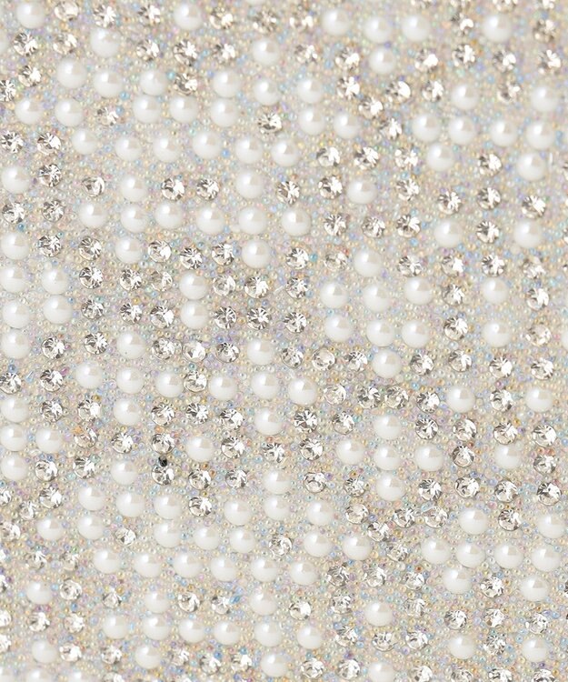 GRACE CONTINENTAL パターンラインストーンクラッチバッグ シルバー